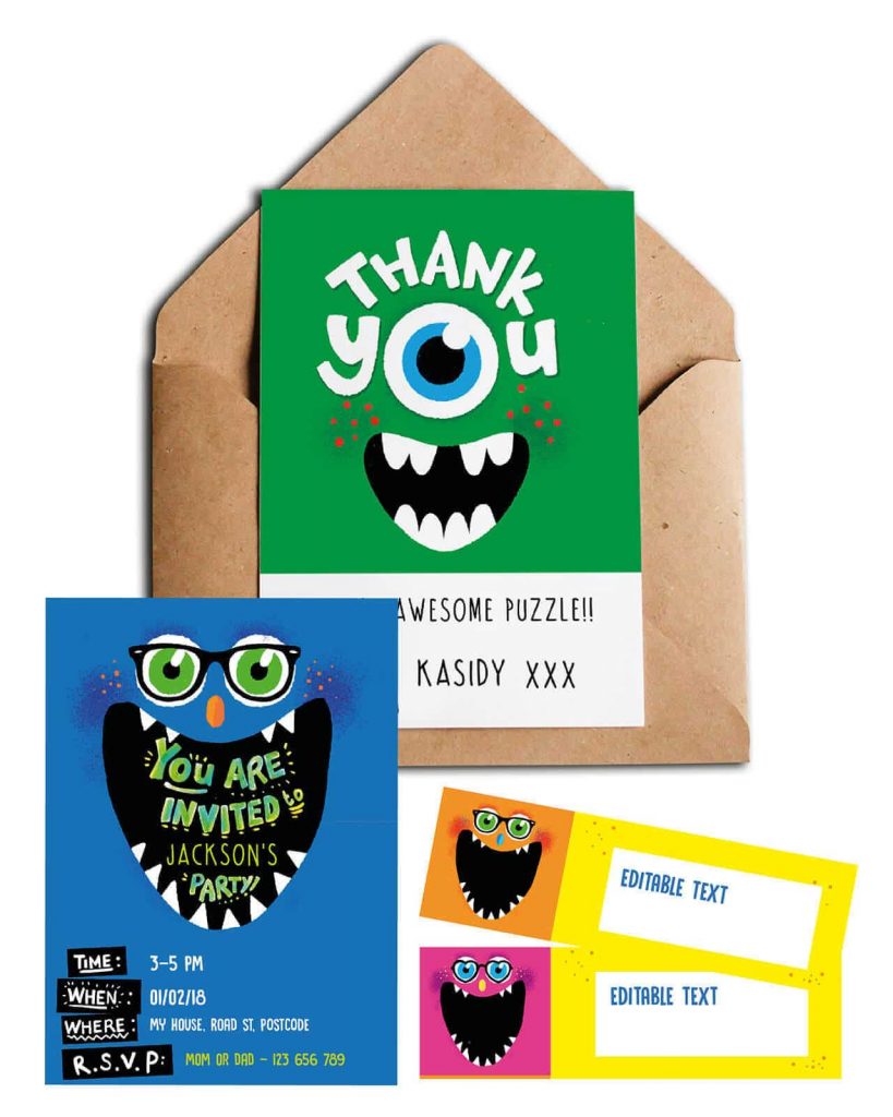 Printable Monster Party Activity Sheets - Coloring In - Editable ...