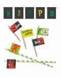 Printable Dinosaur Party Food Flags Straw Flags Editable Collette and Co 5