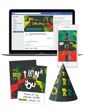 Dinosaur Virtual Party Pack Editable Collette and Co 1