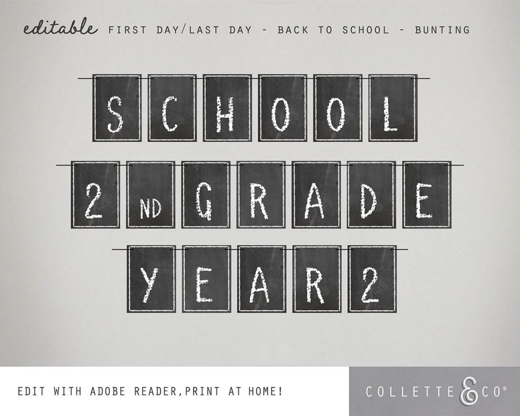 Printable Chalkboard Back to School Sign Pack | Collette &amp; Co®