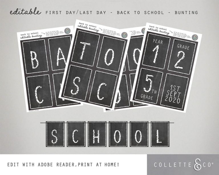 Printable Chalkboard Back to School Sign Pack | Collette &amp; Co®