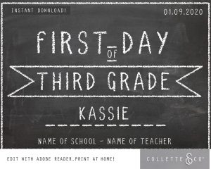 Printable Chalkboard Back to School Sign Pack | Collette &amp; Co®