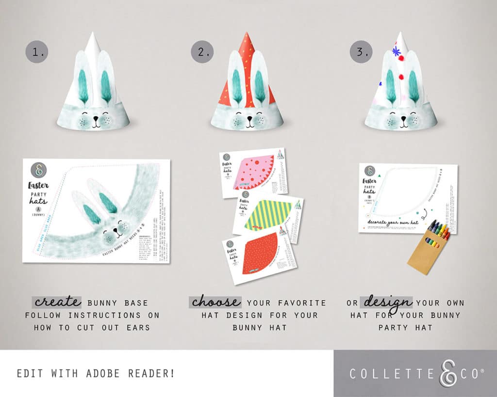 Easter Bunny Party Hat Printable | Collette &amp; Co®