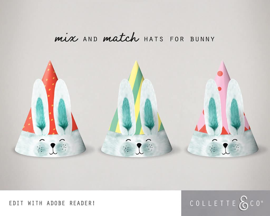 Easter Bunny Party Hat Printable | Collette &amp; Co®